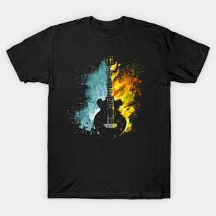 Guitar With Fire And Water T-Shirt